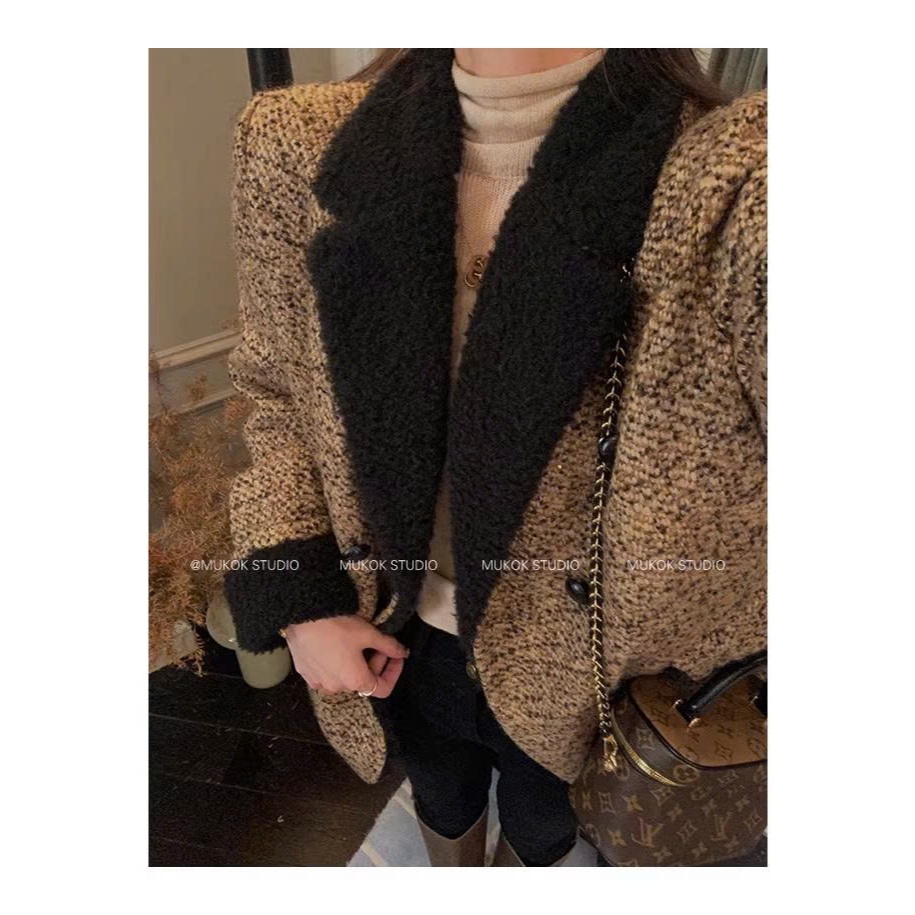 [MUKOK] Áo dạ dáng blazer phong cách retro thiết kế thời trang – khí chất, form trung dài, sang và đ