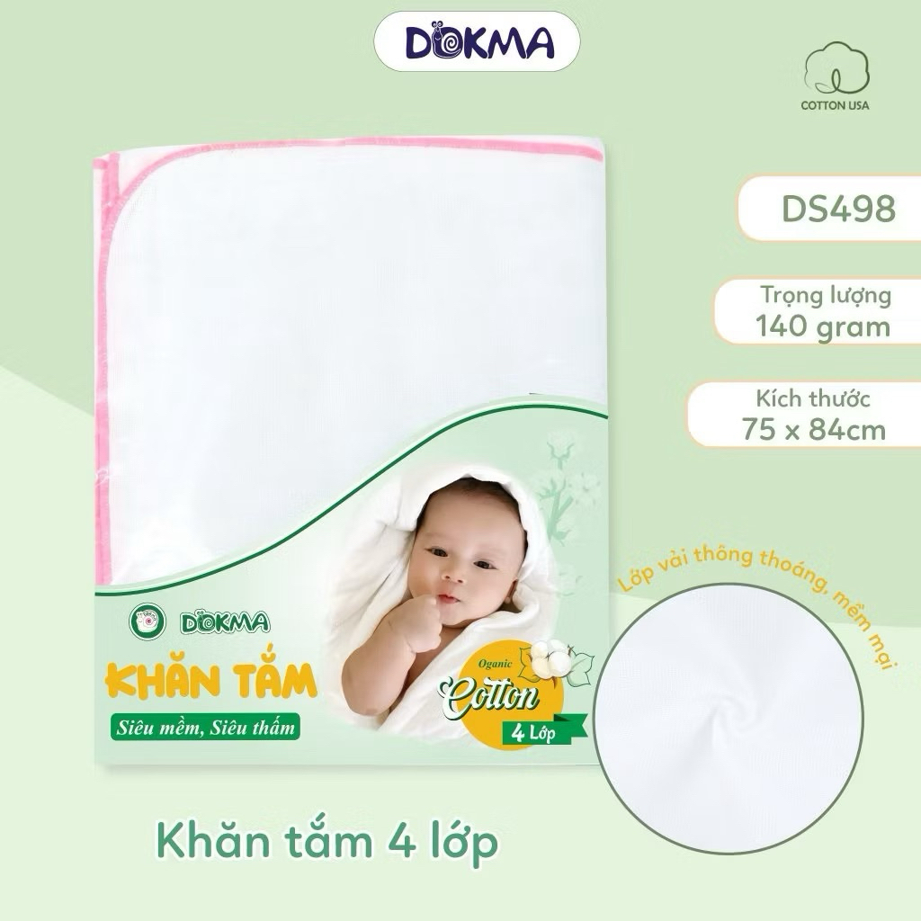 Khăn tắm Cotton Dokma ( 4 lớp- 5 lớp - 6 lớp )