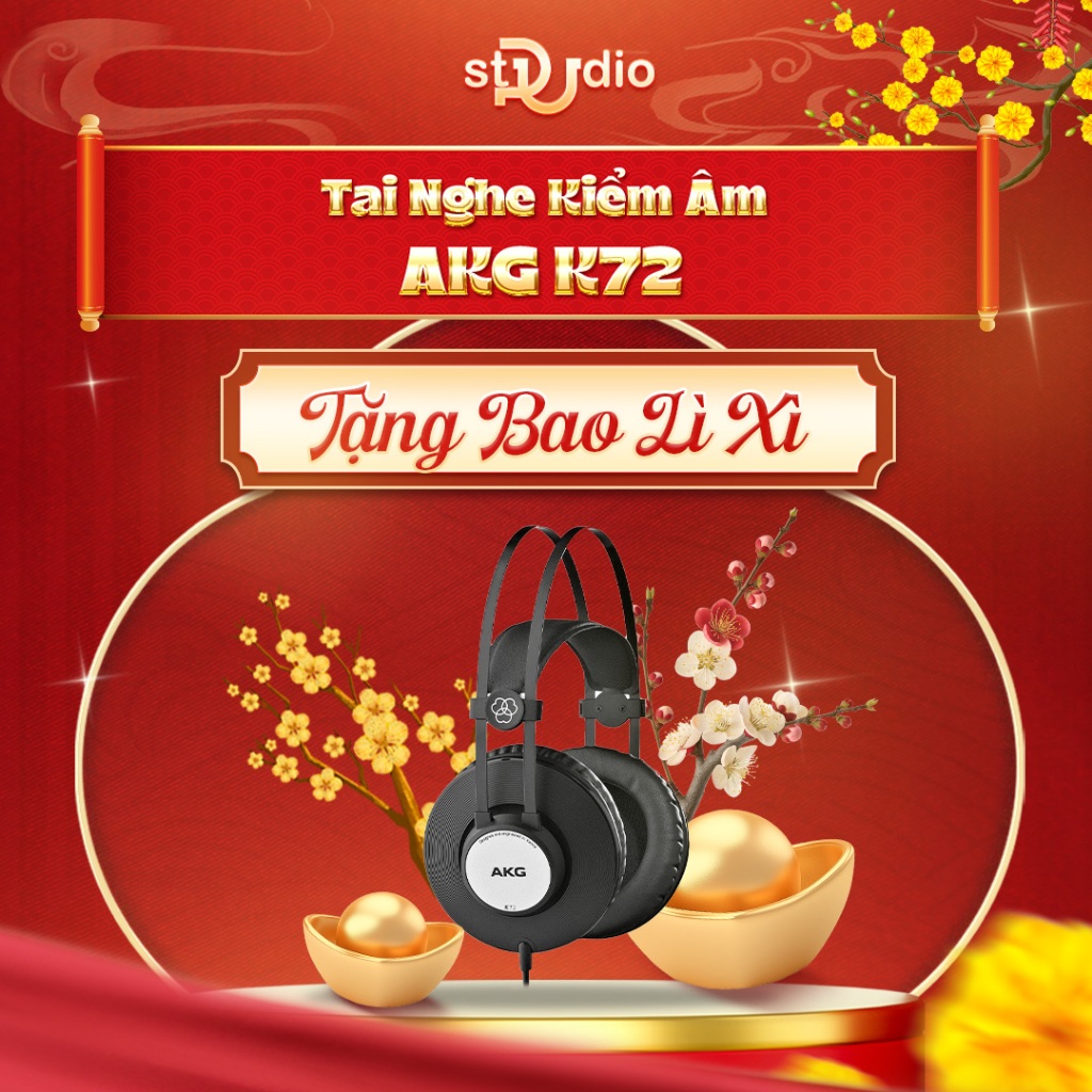 Tai Nghe Kiểm Âm AKG K72 Chính Hãng - Headphone Studio Closed-Back Chuyên Mix Nhạc, Edit Video