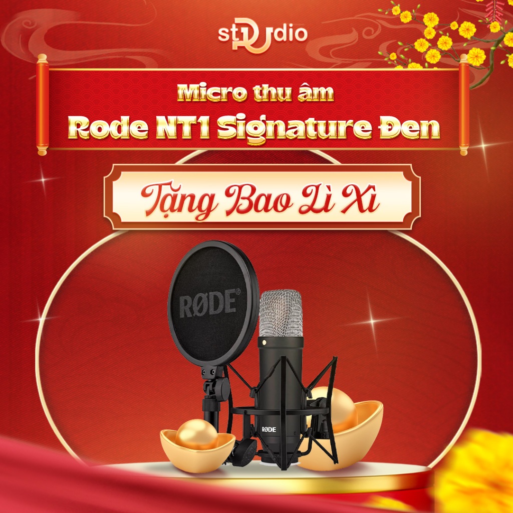 Micro Thu Âm Rode NT1 Signature Black - Mic Phòng Thu Studio Condenser Chuyên Nghiệp (Chính Hãng)