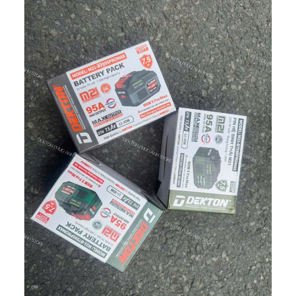 pin Dekton M21-B7512PRO, 15 cell , xả 100A dùng cho máy khoan,mài,chuyên vít,bulong...