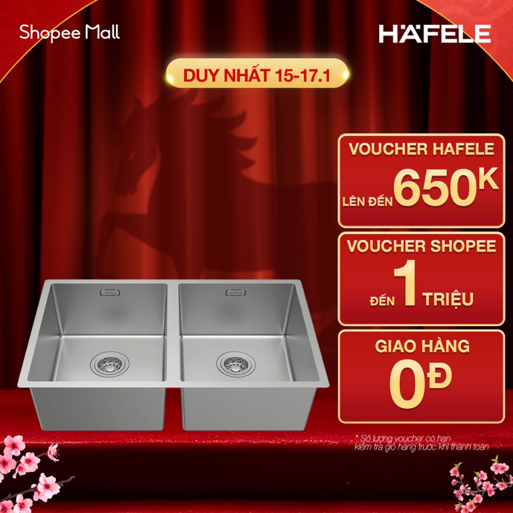 Chậu bếp Inox Hafele Satin R10 HS24-SSN2S-750