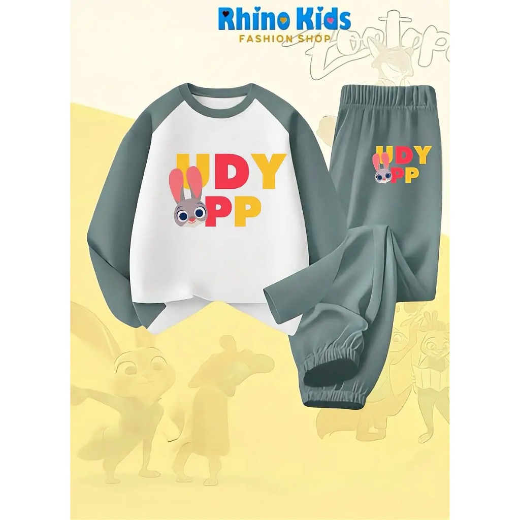 RHINO KIDS FASHION SHOP _ Bộ đồ bé trai chất liệu cotton 4 chiều sản xuất Việt Nam DZ307