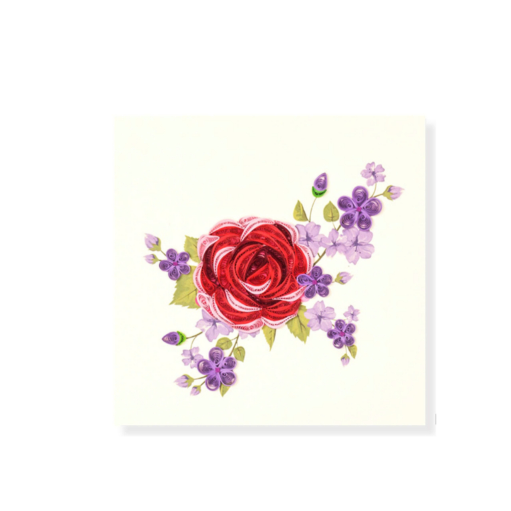 Thiệp Quilling Hoa Hồng PAQL240 - Quilling Card Handmade Cao Cấp - Paper Art Viet