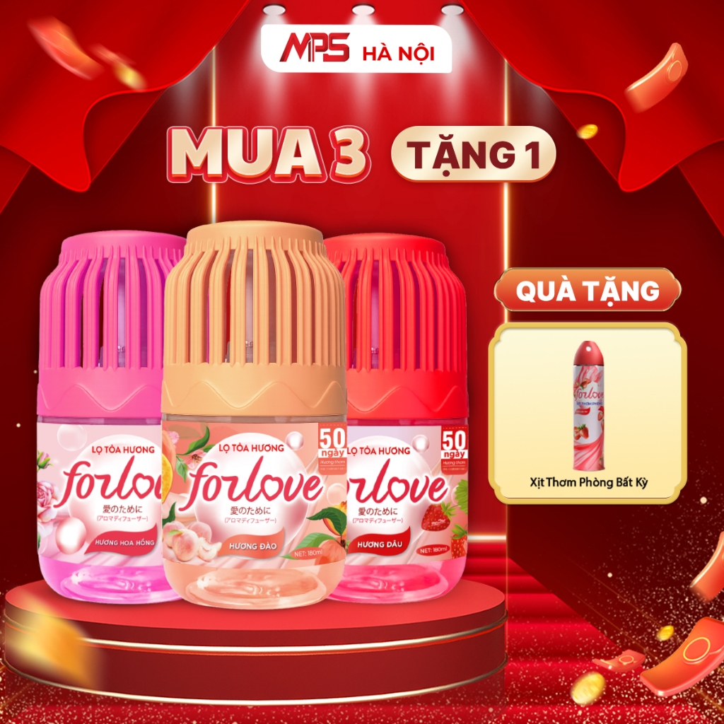 Combo 3 Lọ Tỏa Hương Forlove Tặng 1 Xịt Thơm Forlove , Tinh Dầu Thơm Mùi hương hoa quả dịu nhẹ - MPS
