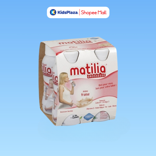 Sữa Bầu Matilia Vị Bích Quy/ Vani/ Dâu/ Socola (Lốc 4 Hộp)