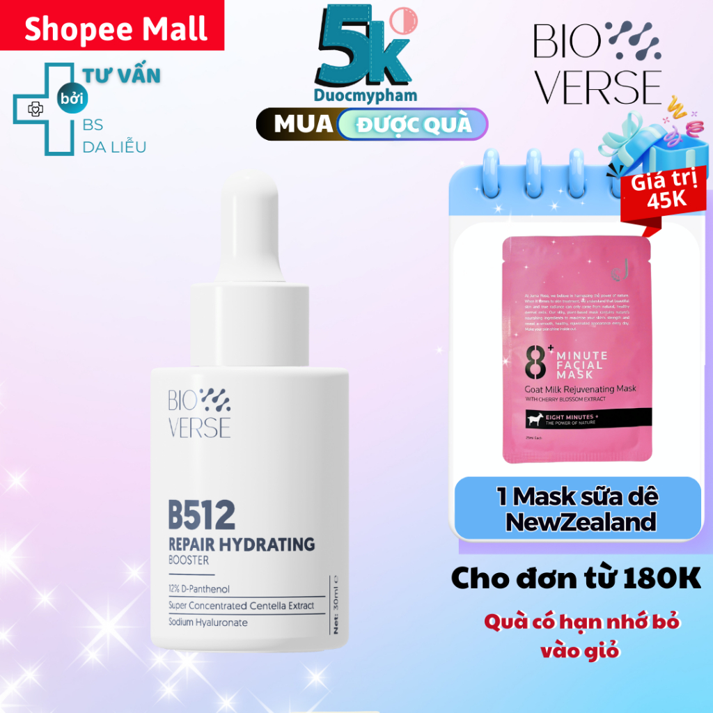 Bioverse Tinh Chất B512 Phục Hồi Da Cấp Ẩm B512 Repair Hydrating Booster 5-30ml