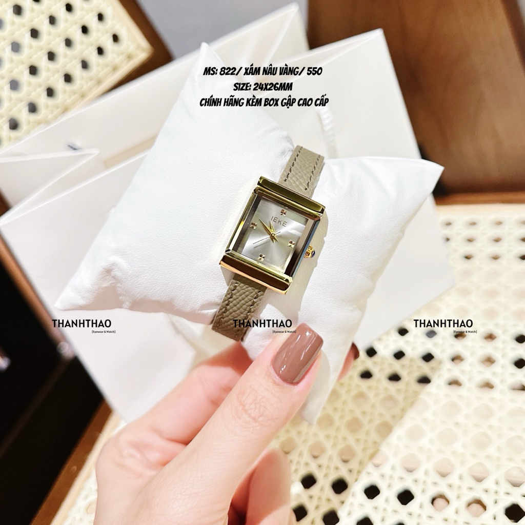 Đồng Hồ Nữ Chính Hãng THANHTHAO WATCH Dây Da Full Box IEKE 822