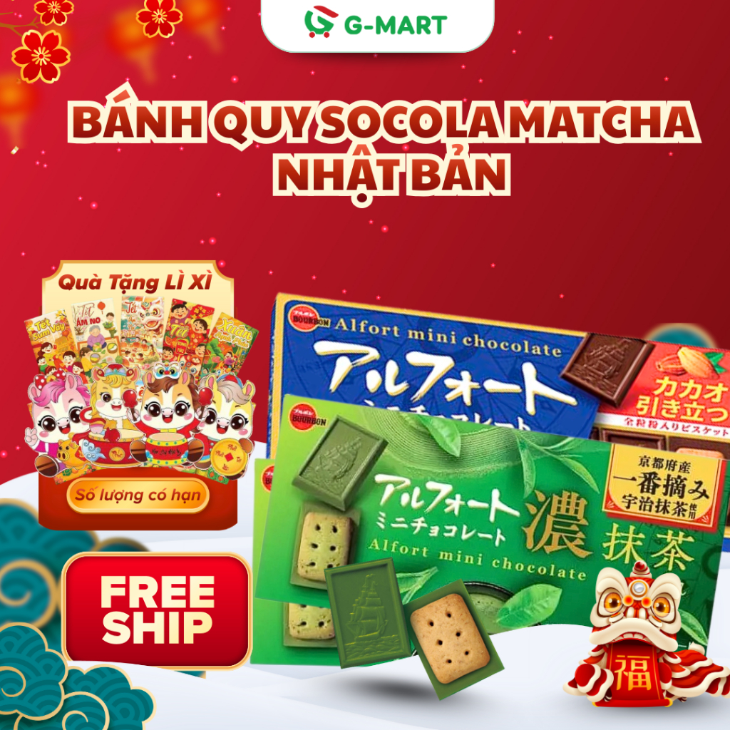 ( HỎA TỐC HN) Bánh Quy Socola Matcha Bourbon Nhật Bản, Matcha Hấp Dẫn, Thanh Mini