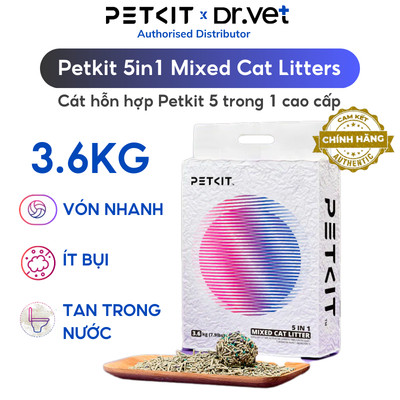 Cát vệ sinh cho mèo PETKIT 5 trong 1 vón tốt, khử mùi, ít bụi