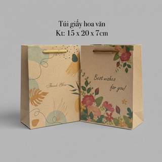 Combo 50c túi giấy đựng quà tặng size 15 x 20 x 7cm.