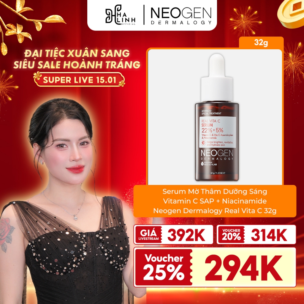 [Võ Hà Linh x NEOGEN] Serum Mờ Thâm Dưỡng Sáng Vitamin C SAP + Niacinamide Neogen Dermalogy Real Vit