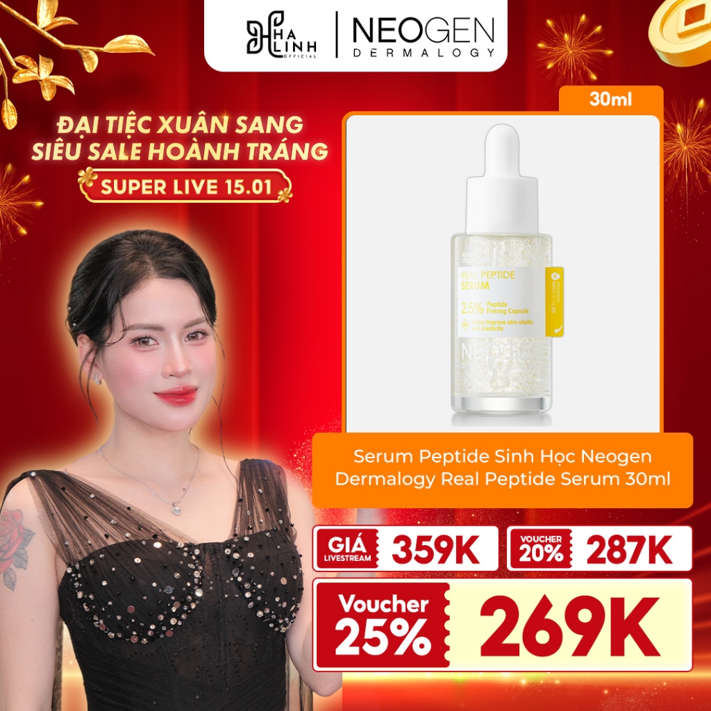 [Võ Hà Linh x NEOGEN] Serum Phục Hồi Trẻ Hoá Da Peptide Sinh Học Neogen Dermalogy Real Peptide Serum