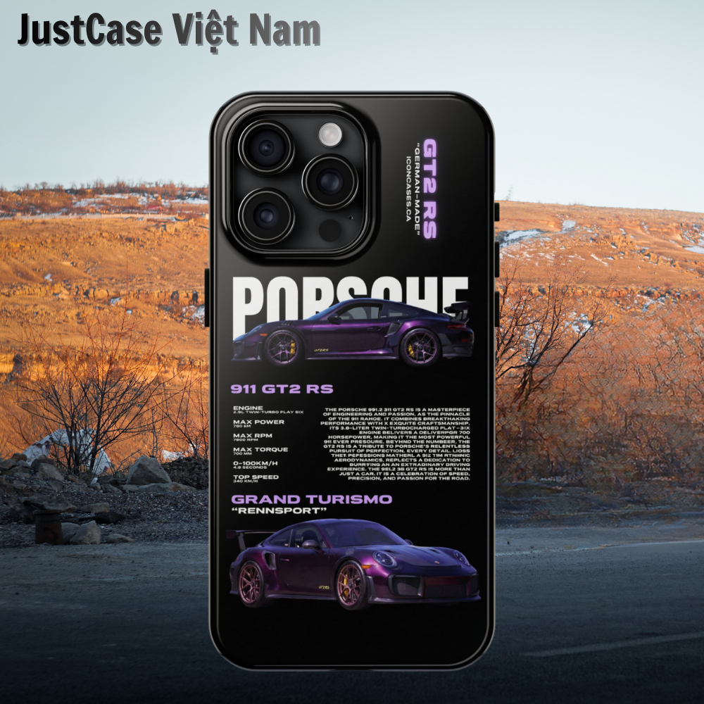 JustCase Ốp Lưng PORSCHE 911 GT2 RS - ỐP 2 Lớp - Thích Hợp Cho Cả Iphone Và Samsung Galaxy S Series