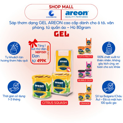 [HỎA TỐC] Sáp gel dành cho ô tô, văn phòng cao cấp Areon Gel - Hũ 80gram - Nhiều hương lựa chọn