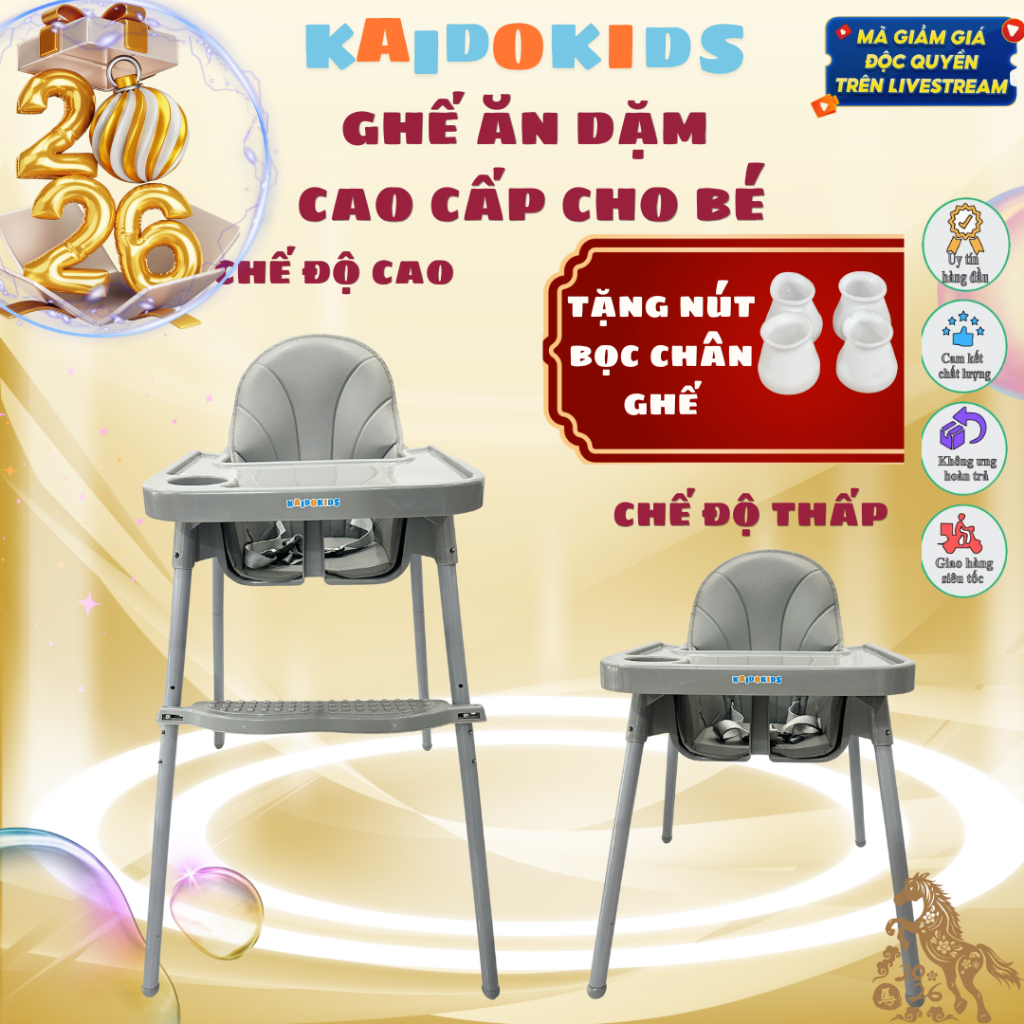 Ghế ăn dặm, bàn ăn cho bé, 3 điểm dây đai an toàn sử dụng cho bé từ 6 tháng đến 3 tuổi
