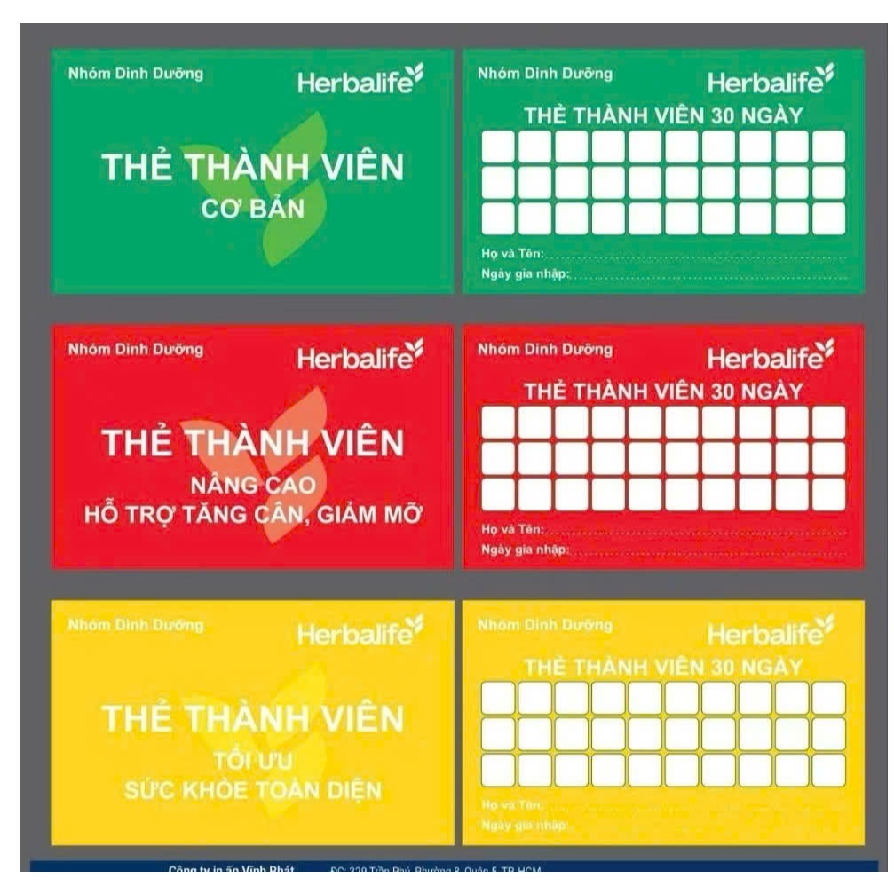 Thẻ theo dõi thành viên, thẻ hội viên 100 thẻ