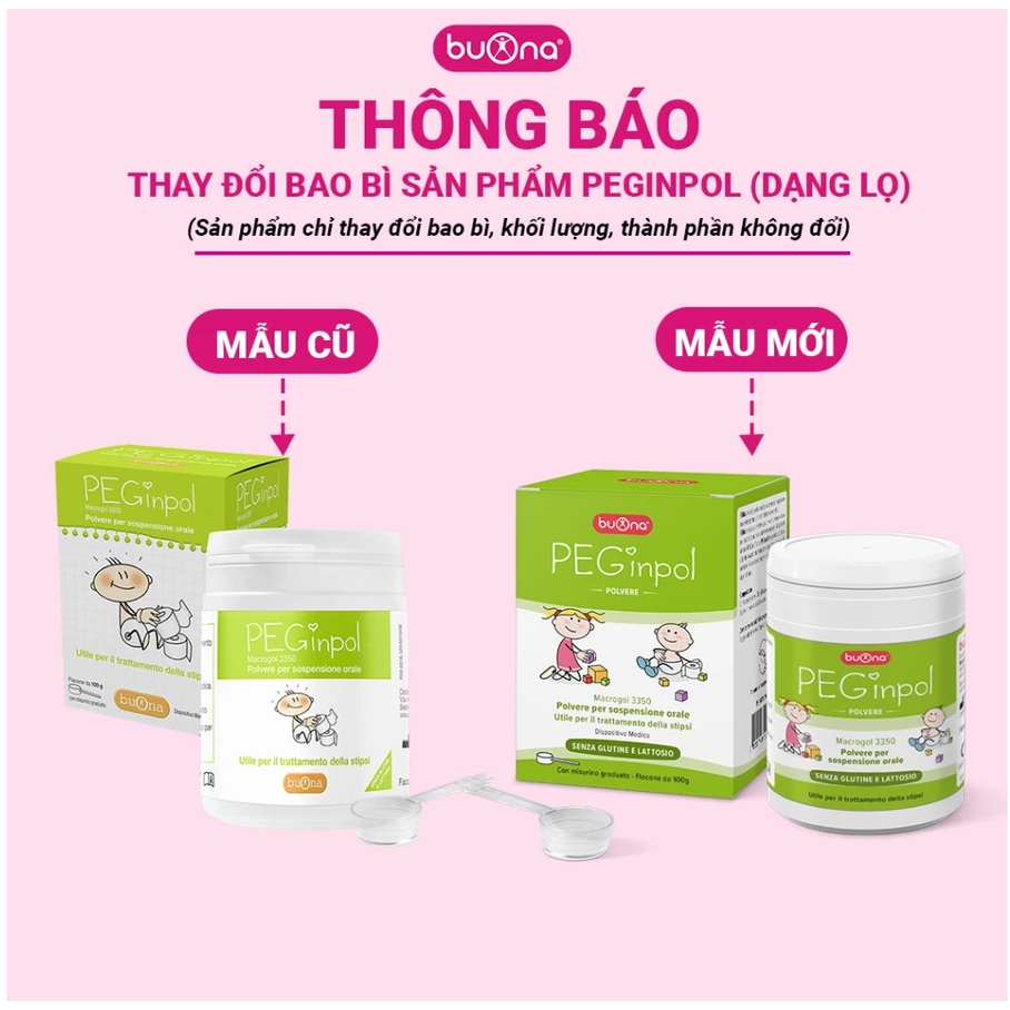 Peginpol Macrogol 3350 - Hỗ Trợ Táo Bón Cấp Và Mãn Tính Cho Trẻ Em - Lọ 100g