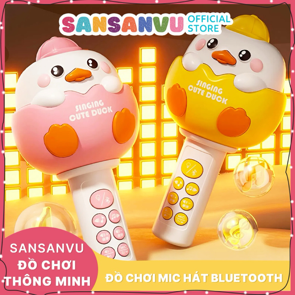 Micro Karaoke Hình Vịt Cho Bé  – Kết Nối Bluetooth, Đèn LED, Âm Nhạc Sống Động, Đồ Chơi Giáo Dục Sớm Giúp Bé Yêu Ca Hát