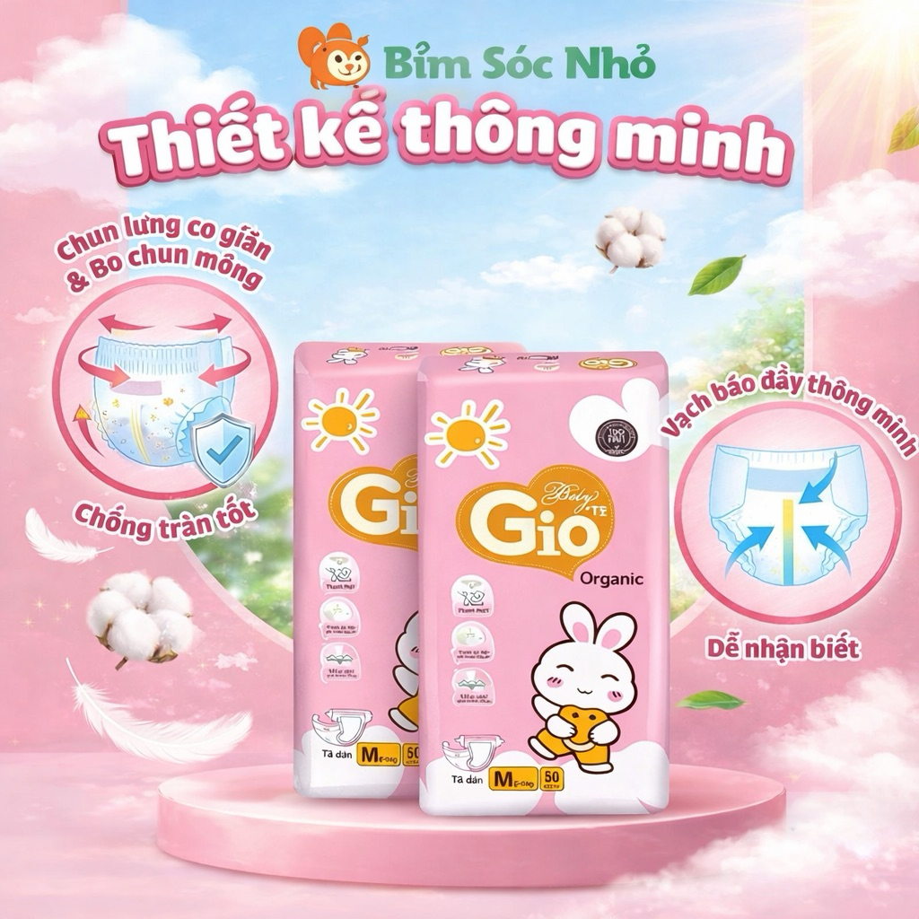 [ 100 miếng ] Combo 100 miếng bỉm dán Baby gio