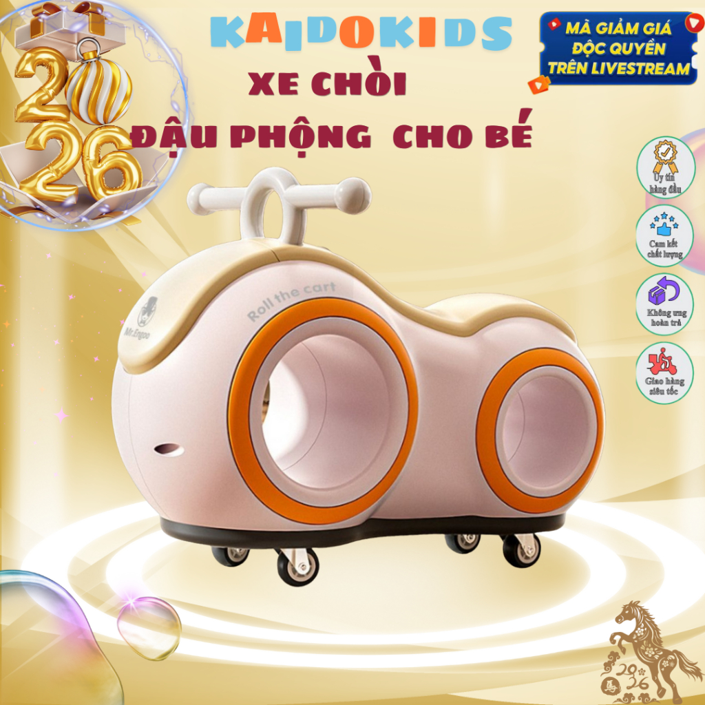 Xe đậu phộng cao cấp, Phiên bản xe đua vũ trụ, Có đèn có nhạc siêu xinh, Xe tập đi cho bé 1-3 tuổi