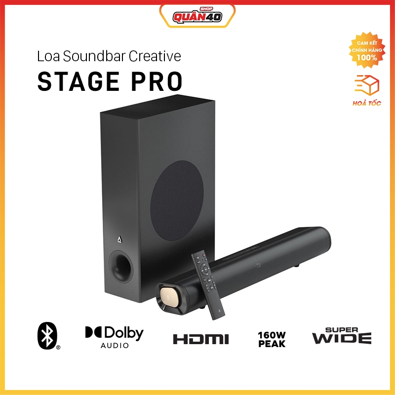 Loa Soundbar Creative Stage Pro | Bluetooth 5.3 | Công Suất Tối Đa 160W - Hàng Chính Hãng