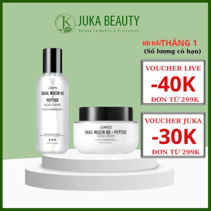 Tinh chất/ Kem dưỡng ốc sên phục hồi, ngừa lão hóa Jumiso Snail Mucin 95+/ 88+ Peptide Facial Essenc