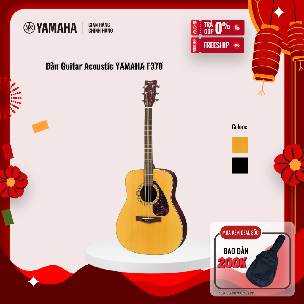 Đàn Guitar Acoustic YAMAHA F370 - Mặt đàn gỗ vân sam, bảo hành chính hãng 12 tháng