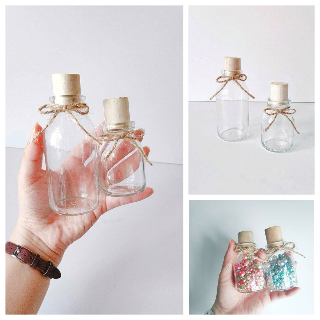 [Set 2 chai] Chai (Lọ) thủy tinh nút bần trang trí (Không kèm hạt)