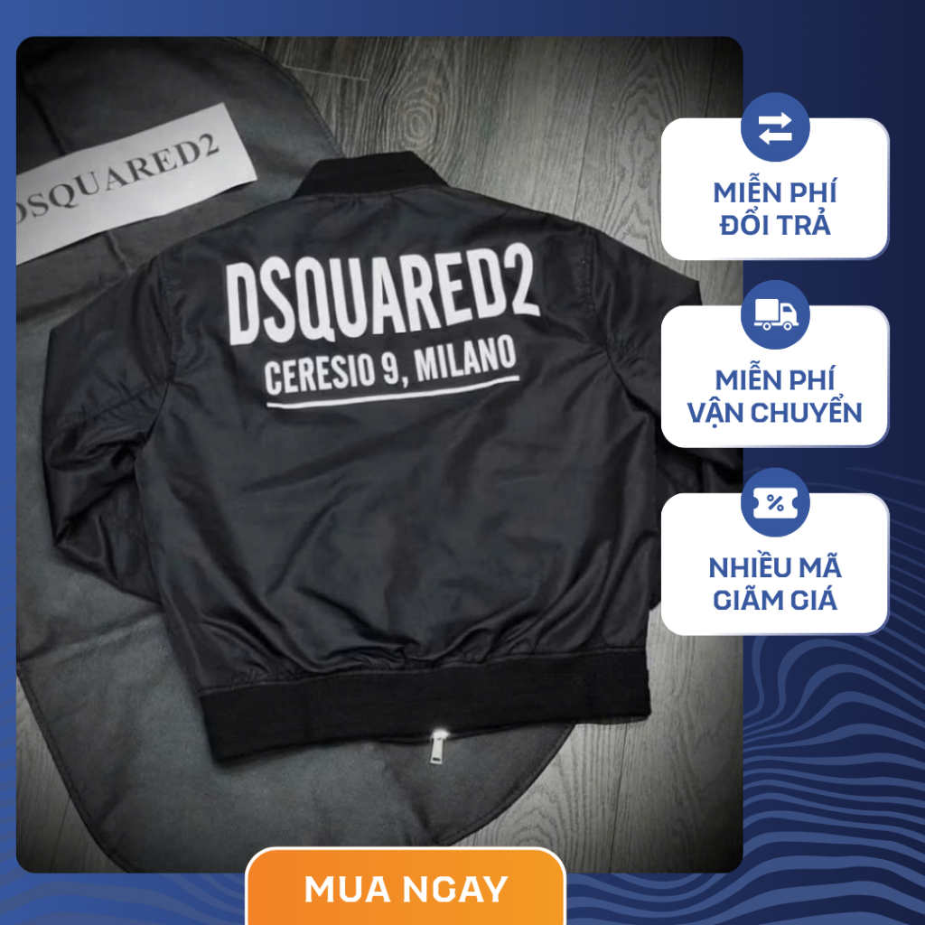 Áo Khoác Gió Nam Nữ Unisex In Chữ DSQ MILANO Siêu Đẹp Chất Gió 2 Lớp Basic Siêu Cấp Bo Gân  Style Trẻ Trung Năng Động