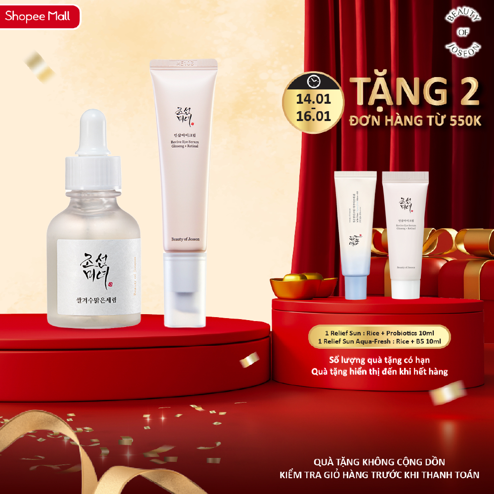 Combo Beauty of Joseon Glow Deep Serum Glow Deep Seum Rice + Alpha-arbutin 30ml & Revive Eye Serum G