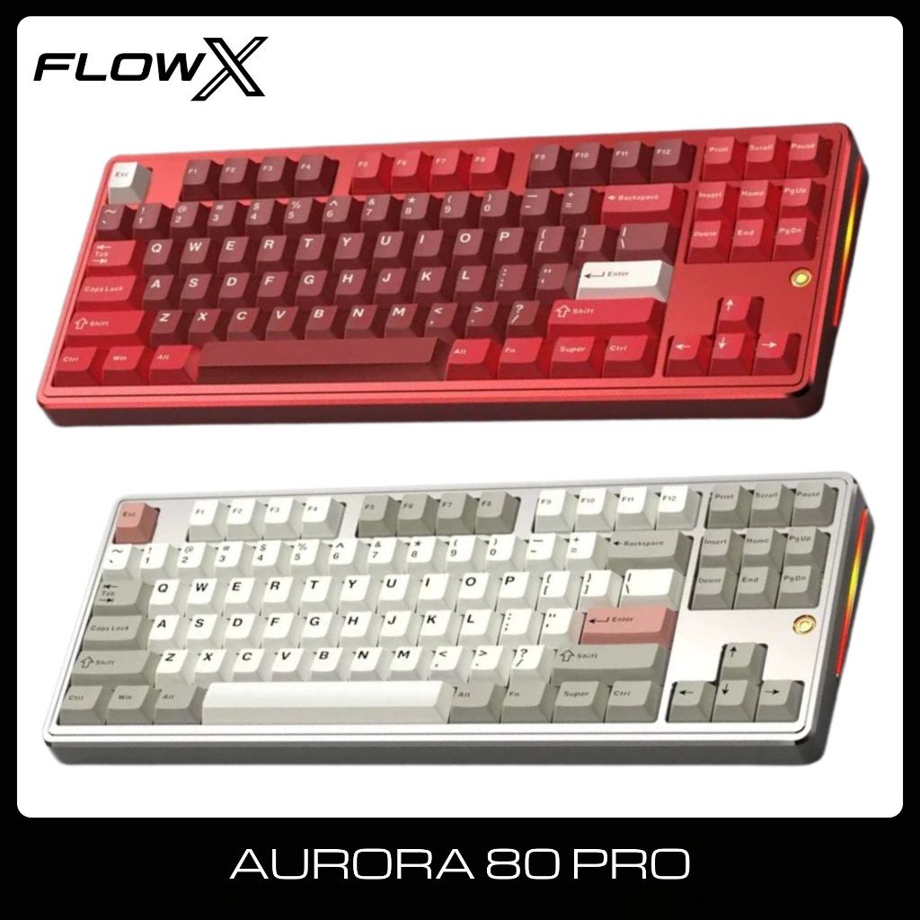 Bàn Phím Cơ PMO Aurora 80 – TKL Custom, Nhôm CNC, RGB Aurora, 3 Chế Độ Kết Nối