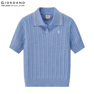GIORDANO Áo Len Nữ Ngắn Tay Có Cổ New Preppy Knit Sweater 5355201