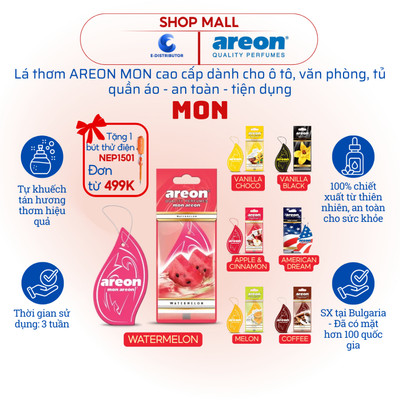 [HỎA TỐC] Lá thơm treo xe ô tô, văn phòng cao cấp Areon Mon - Nhiều hương lựa chọn - Hàng chính hãng