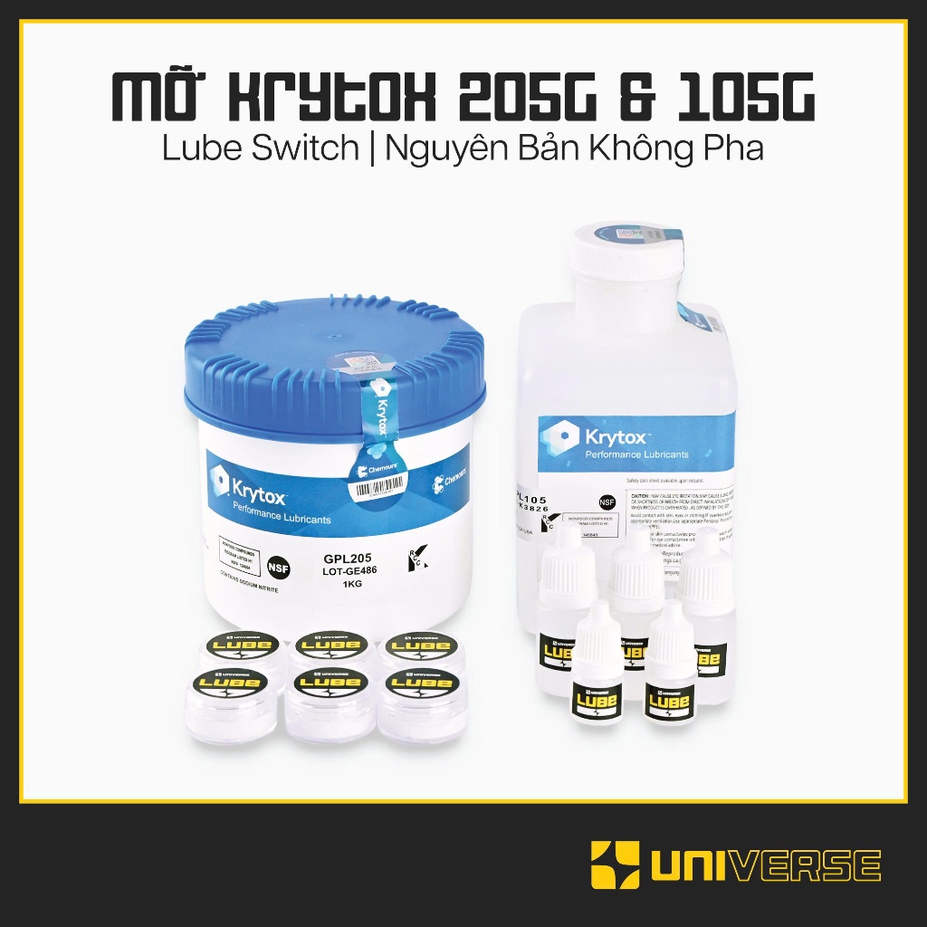 Dầu Mỡ Krytox GPL 205 Krytox GPL 105 - Dầu Mỡ Lube Switch Lube Stab Bàn Phím Cơ - Bàn Phím Universe