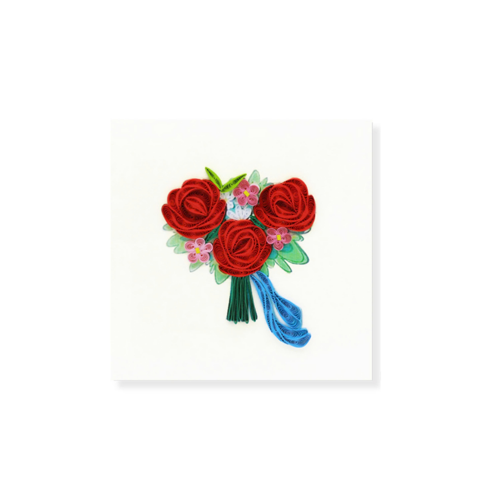 Thiệp Quilling Hoa Hồng Tình Yêu PAQL181 - Quilling Card Love Rose Cao Cấp - Paper Art Viet