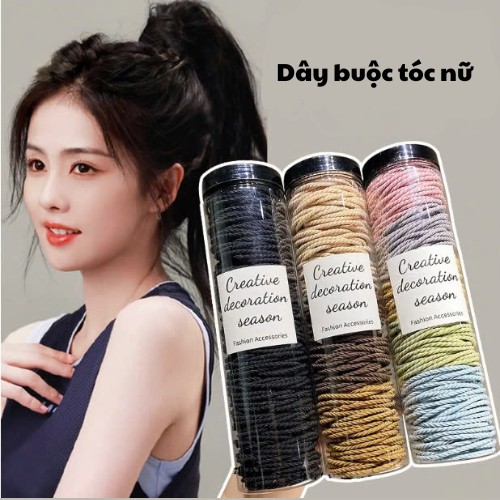 Combo 100c Dây Chun Buộc Tóc Nữ Đơn Giản Co Dãn Tốt Bền Đẹp Tiện Lợi