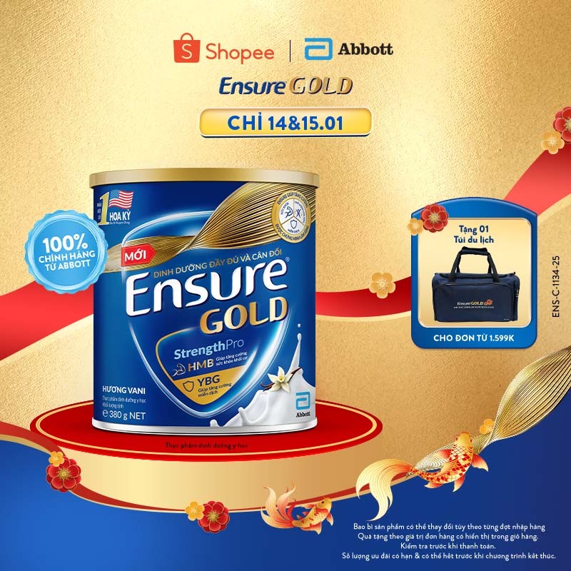 Sữa bột Ensure Gold Abbott hương Vani 380g