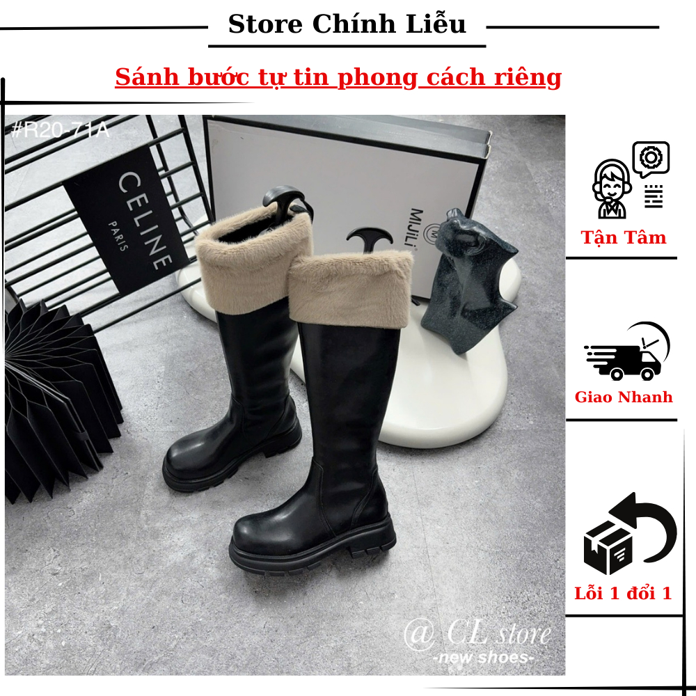 BỐT CAO CỔ LÓT LÔNG PHỐI DA – GIỮ ẤM, ÊM CHÂN, PHONG CÁCH MÙA ĐÔNG – CL STORE