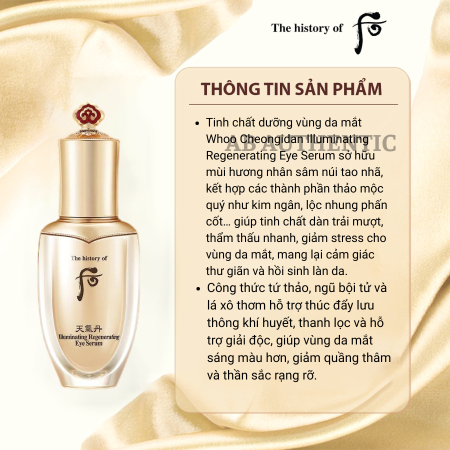 Combo 10 gói Tinh chất dưỡng vùng da mắt Whoo Cheongidan Regenerating Eye Serum - AB Authentic | BigBuy360 - bigbuy360.vn
