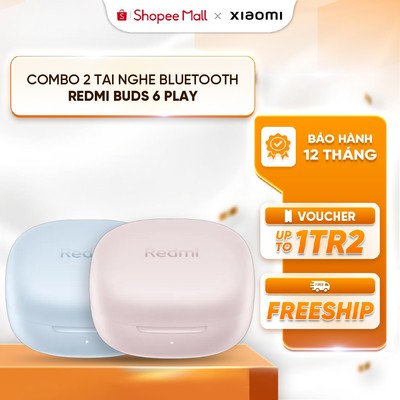 Combo 2 Tai Nghe Bluetooth Redmi Buds 6 PLay - Chống nước IPX4 - Bluetooth 5.4 - 5 chế độ EQ