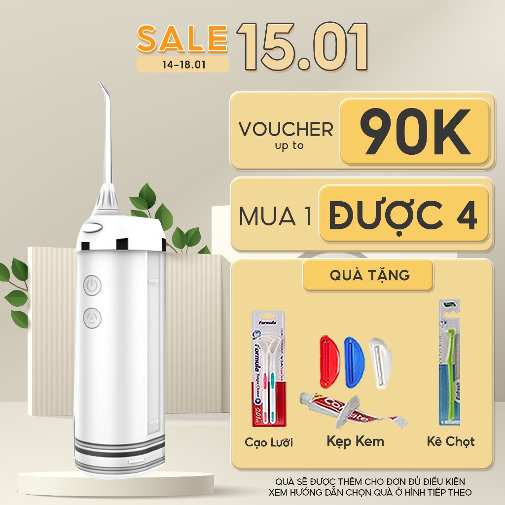 Tăm nước cầm tay H2ofloss HF-10 2025 ( HF6 mini). Bản nâng cấp với sạc Type C tiện lợi