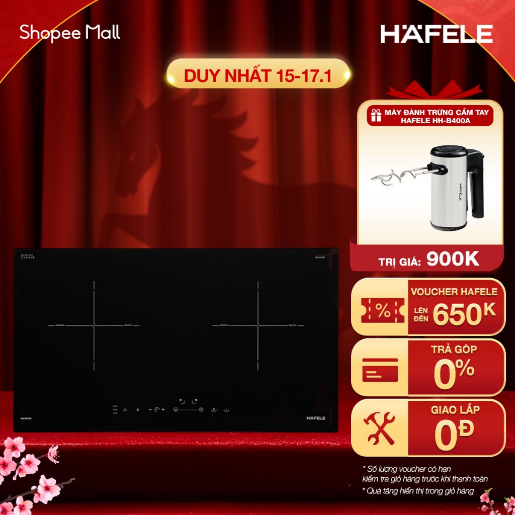 Bếp âm từ đôi Hafele HC-I2712A (536.61.716) 71.5cm