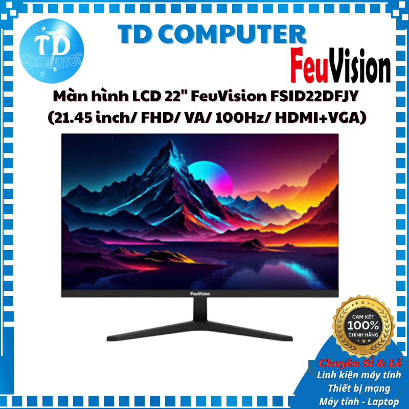 Màn hình LCD 22" FeuVision FSID22DFJY (21.45 inch/ FHD/ VA/ 100Hz/ HDMI+VGA) - Hàng chính hãng DSS p