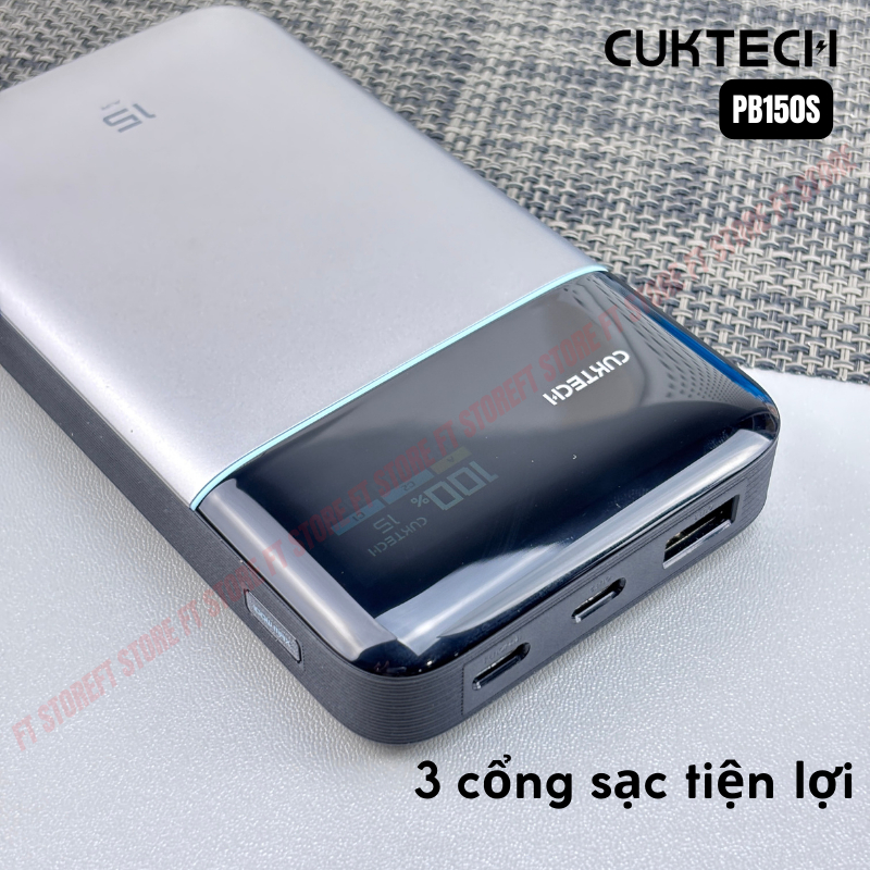 Pin dự phòng Cuktech 15 Air Power Bank PB150S 15.000mAh Thiết kế siêu mỏng nhẹ, màn hình tiện lợi | BigBuy360 - bigbuy360.vn
