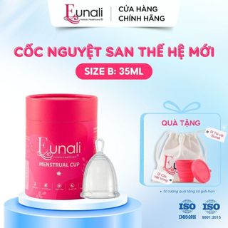 Cốc Nguyệt San Eunali Size B 35ml, Silicone Y Tế Bạch Kim Siêu Mềm, Chống Tràn, Không Mùi, Thân Thiện Cơ Thể