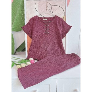 [BunnySky] Đồ bộ nữ(có video), Đồ bộ mặc nhà mẫu lửng mềm mát