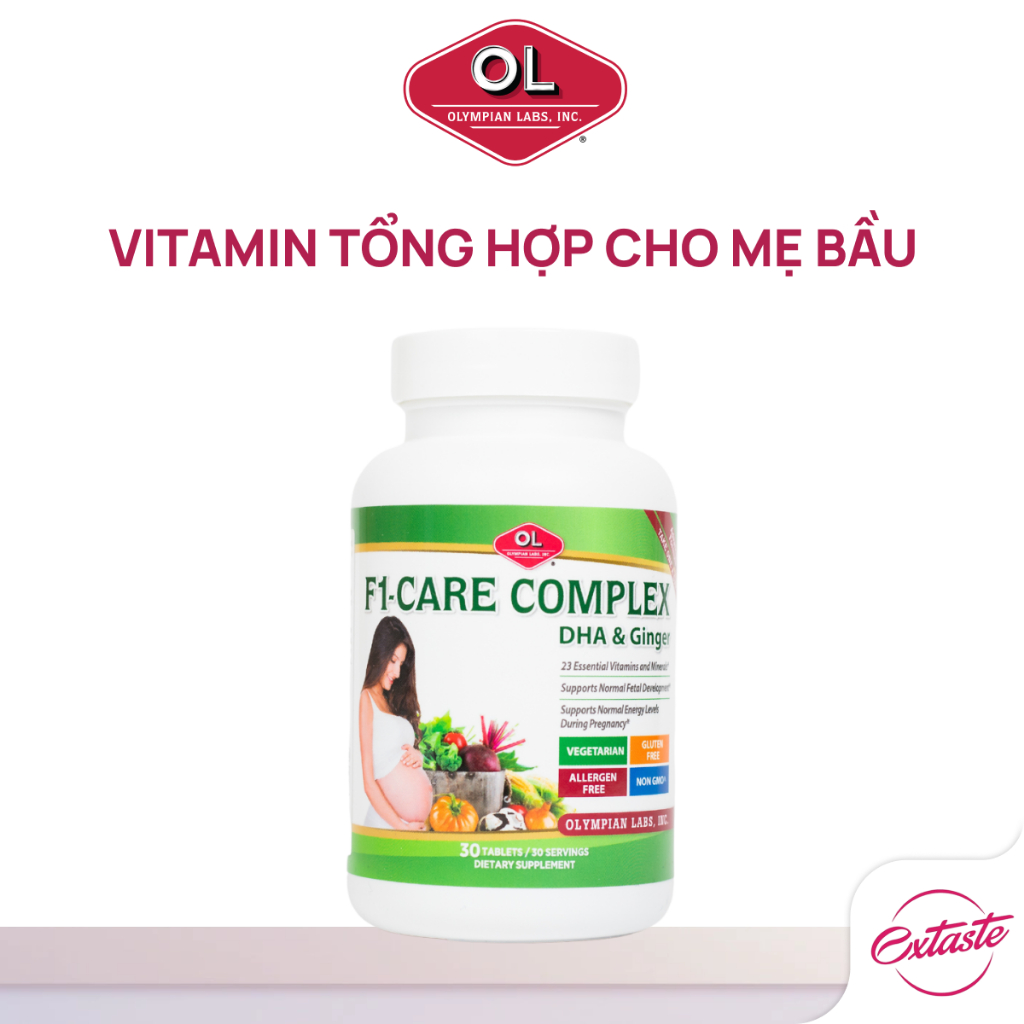 Viên uống bổ sung vitamin tổng hợp cho bà bầu Olympian Labs F1- Care Complex hộp 30 viên