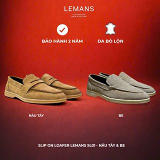 Giày công sở Slip on Loafer Lemans - SL01.2 da bò lộn, đế êm chân, giày công sở trẻ trung, bảo hành chính hãng 24 tháng