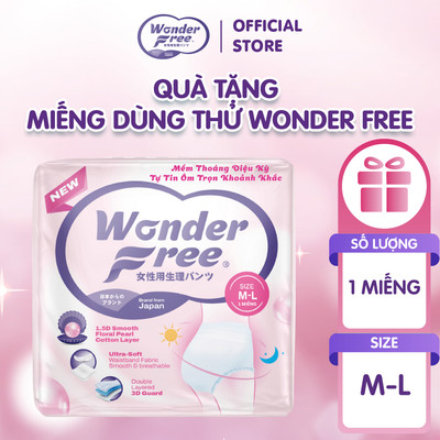 [Quà tặng không bán] Miếng dùng thử Băng quần Wonder Free Chống Tràn Ban Đêm Siêu Thấm Hút